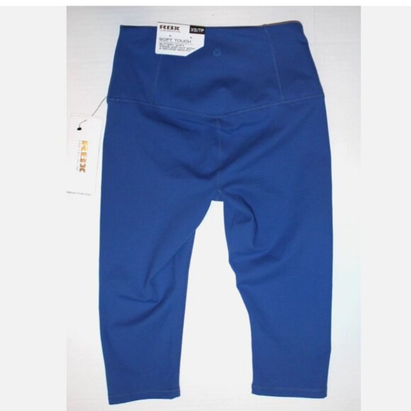 RBX Active Blue Cropped Trainer Leggings Stretch Fabric XS Workout Fitness Capri - Picture 5 of 5